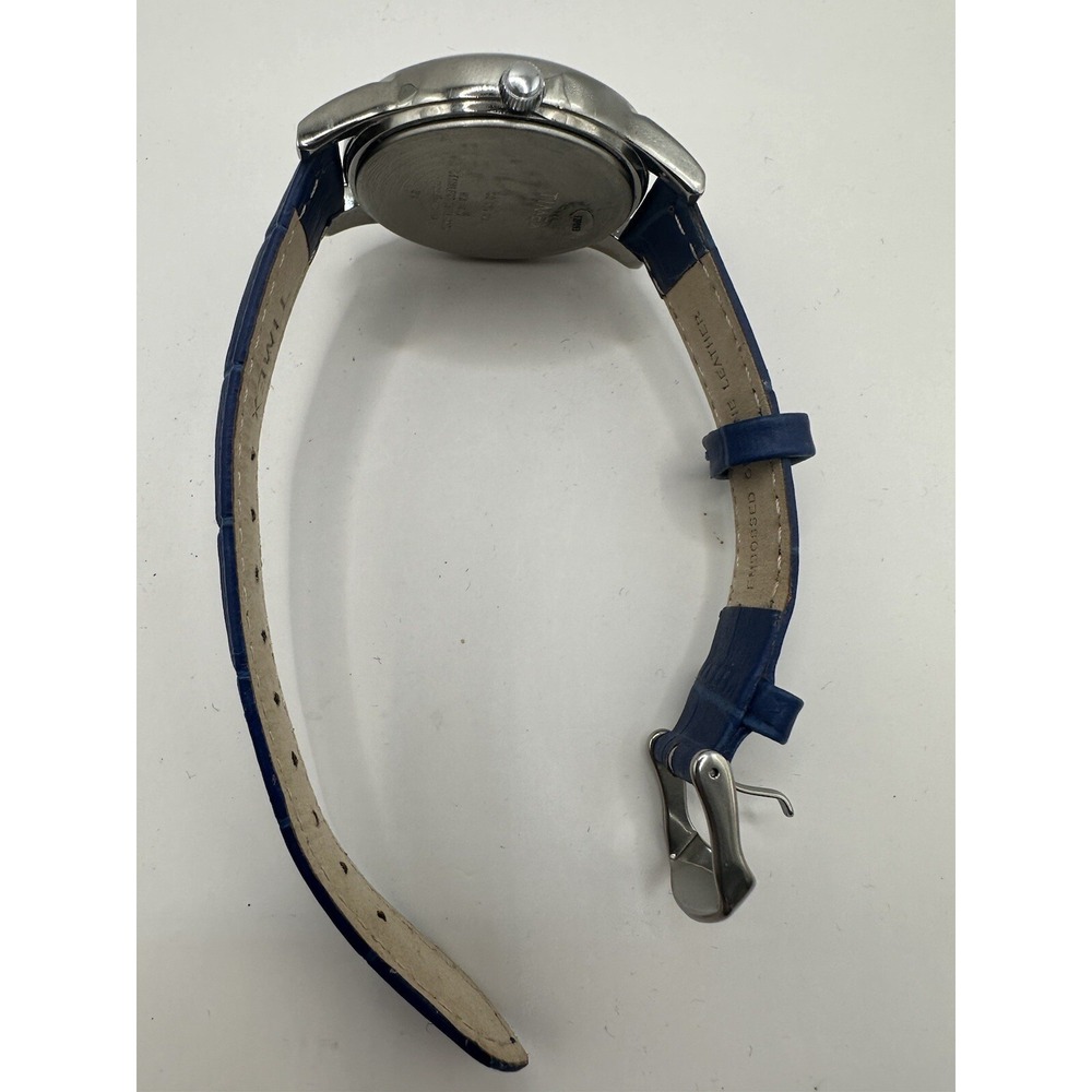 Timex Dark Blue Croco Patterned Ladies Watch‎ T2P093 New Battery 35MM 8" W9 - Picture 11 of 12